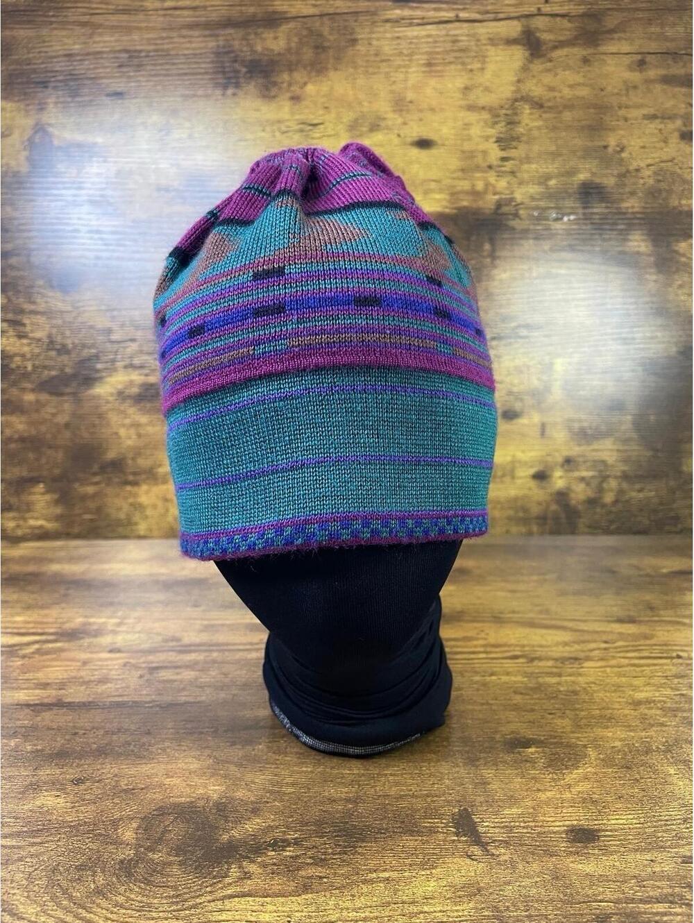 VTG 70's Meister Knit Beanie Hat Colorful Fair Isle Wool Blend Winter Ski